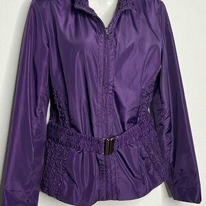 ZOÉ D DESIGNER Purple Blazer with Defined Waist and Lightweight Sheen